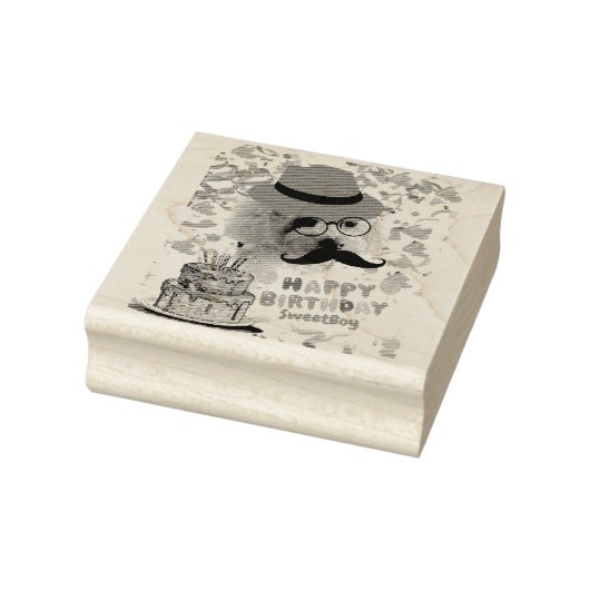 Vier Happy Birthday Poedel Rubber Stamp Rubberstempel (Stempel)