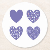 Vier hart ronde kartonnen onderzetter (Voorkant)