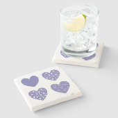 Vier hart stenen onderzetter (Zijkant)