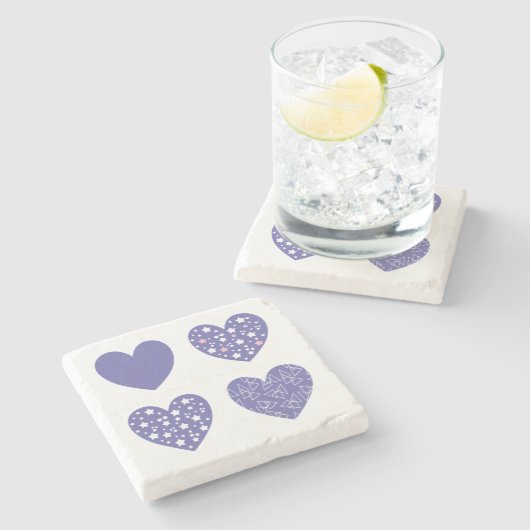 Vier hart stenen onderzetter (Zijkant)