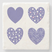 Vier hart stenen onderzetter (Voorkant)