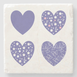 Vier hart stenen onderzetter
