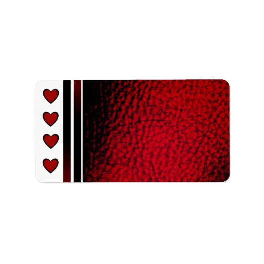 Vier hart Valentijn Etiket (Voorkant)