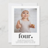 Vier hart - vierkant Fotodag - Uitnodiging (Voorkant)