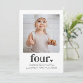 Vier hart - vierkant Fotodag - Uitnodiging (Staand voorkant)