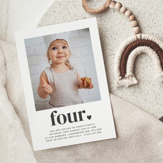 Vier hart - vierkant Fotodag - Uitnodiging