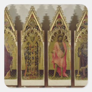 Vier heiligen van de Quaratesi Polyptych: Mary Mag Vierkante Sticker