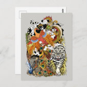 vier hemeldieren briefkaart (Voorkant / Achterkant)