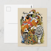 vier hemeldieren briefkaart (Voorkant / Achterkant)