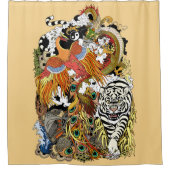 vier hemeldieren douchegordijn (Voorkant)