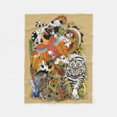 vier hemeldieren fleece deken (Voorkant)