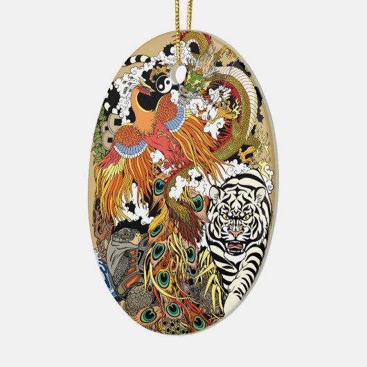 vier hemeldieren keramisch ornament (Links)