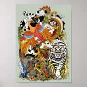 vier hemeldieren poster (Voorkant)