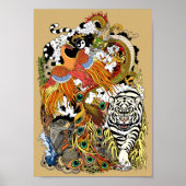 vier hemeldieren poster (Voorkant)