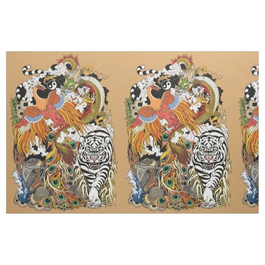 vier hemeldieren stof (Fat Quarter)