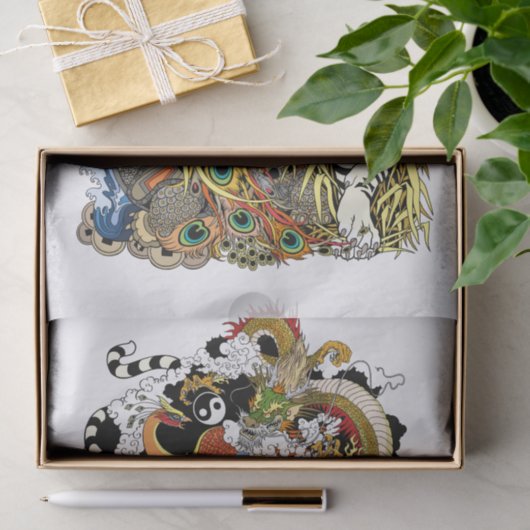 vier hemeldieren tissuepapier (Geschenk)