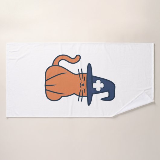 Vier Herfst met een Feline Twist - One Spooky Nu Badhanddoek (Badhanddoek)