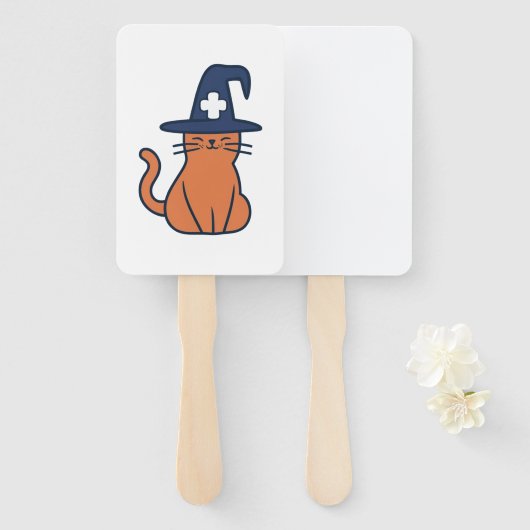 Vier Herfst met een Feline Twist - One Spooky Nu Handwaaier (Voorkant en achterkant)