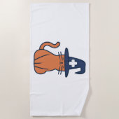 Vier Herfst met een Feline Twist - One Spooky Nu Strandlaken (Voorkant)