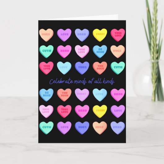 Vier Hersenen Van Allerlei Soorten Hartjes Candy V Kaart (Voorkant)