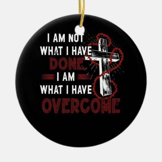 Vier Herstel T-shirt Christelijk Cross Jesus C Keramisch Ornament (Voorkant)