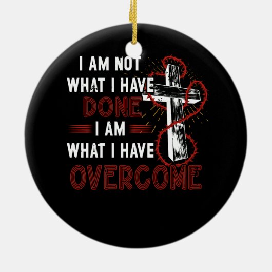 Vier Herstel T-shirt Christelijk Cross Jesus C Keramisch Ornament (Achterkant)