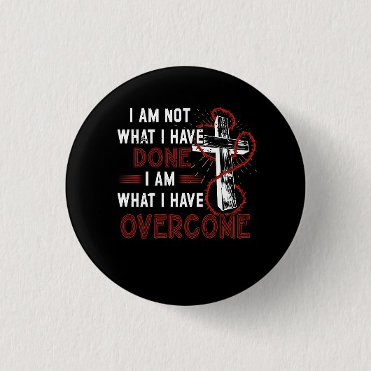 Vier Herstel T-shirt Christelijk Cross Jesus C Ronde Button 3,2 Cm (Voorkant)