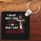 Vier Herstel T-shirt Christelijk Cross Jesus C Sleutelhanger (Achterkant)