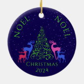 *Vier herten en een kerstboom Keramisch Ornament (Achterkant)