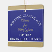 Vier het! 50e klas reünie keramisch ornament (Links)