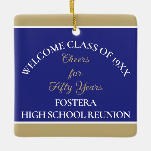 Vier het! 50e klas reünie keramisch ornament (Voorkant)
