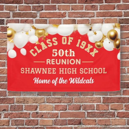 Vier het! 50ste klasreünie-feestbanner spandoek
