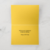 Vier het! Aangepaste tekst Verjaardag of elke gele Folie Wenskaart (Binnenlaag)