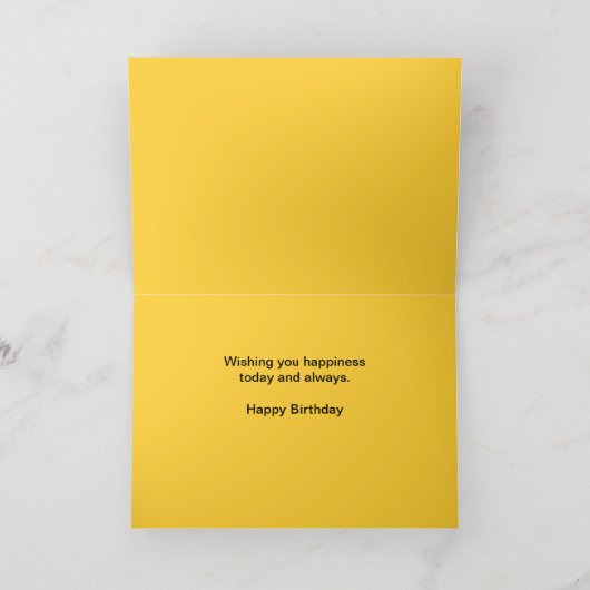 Vier het! Aangepaste tekst Verjaardag of elke gele Folie Wenskaart (Binnenlaag)