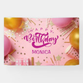Vier het! Aangepaste verjaardagsfeestje  Spandoek (Horizontaal)