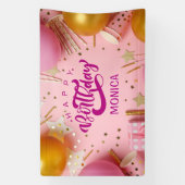 Vier het! Aangepaste verjaardagsfeestje  Spandoek (Verticaal)