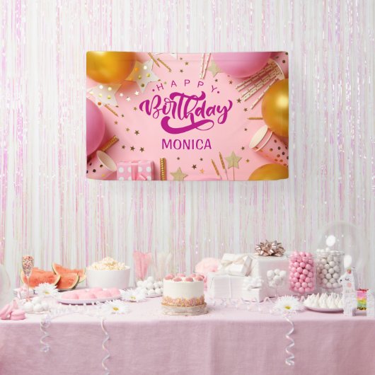 Vier het! Aangepaste verjaardagsfeestje  Spandoek (Feest)