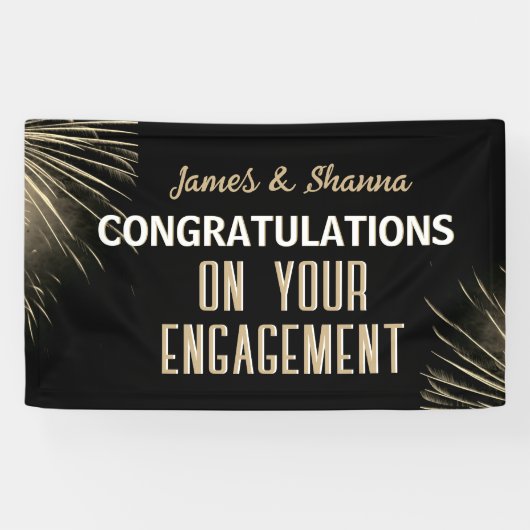 Vier het! Aangepaste verlovingsfeest  Spandoek (Horizontaal)