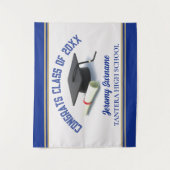 Vier het! Afstudeerfeest muur Tapijt Wandkleed (Voorkant)