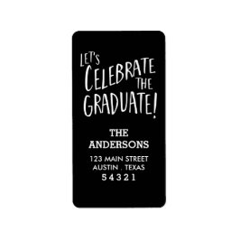 Vier het Afstuderen verticale adreslabel Etiket