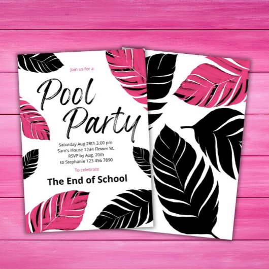 Vier het einde van School Pool Party Kaart