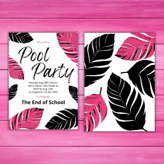 Vier het einde van school Zwembadfeest Kaart