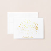 Vier het feest! Gouden Folie Mini Kaart (Voorkant met envelop)