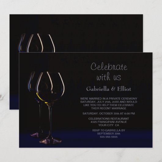 Vier het feest met ons Trouwreceptie Kaart (Voorkant / Achterkant)