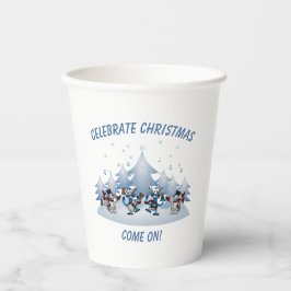 Vier het kerstfeest, kom op papieren bekers