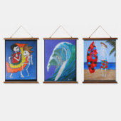 Vier het leven en lach hangend wandkleed (Driedubbel)