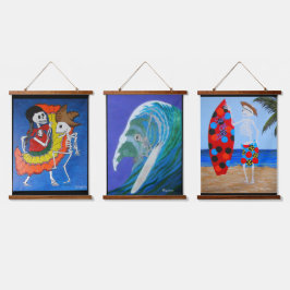 Vier het leven en lach hangend wandkleed