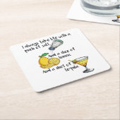 Vier het leven, grappige uitspraken cadeau kartonnen onderzetters (Schuin)