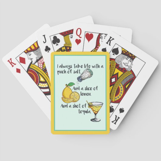 Vier het leven, grappige uitspraken cadeau pokerkaarten (Achterkant)