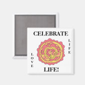 VIER HET LEVEN! Magneet door April McCallum (Voorkant / Achterkant)